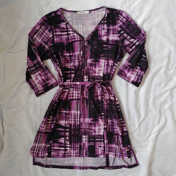 Purple Tunic with Tie Waist - Picture 1 of 8